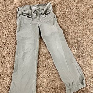 Y2K Abercrombie Light Green Low Rise Corduroy Flare Pants